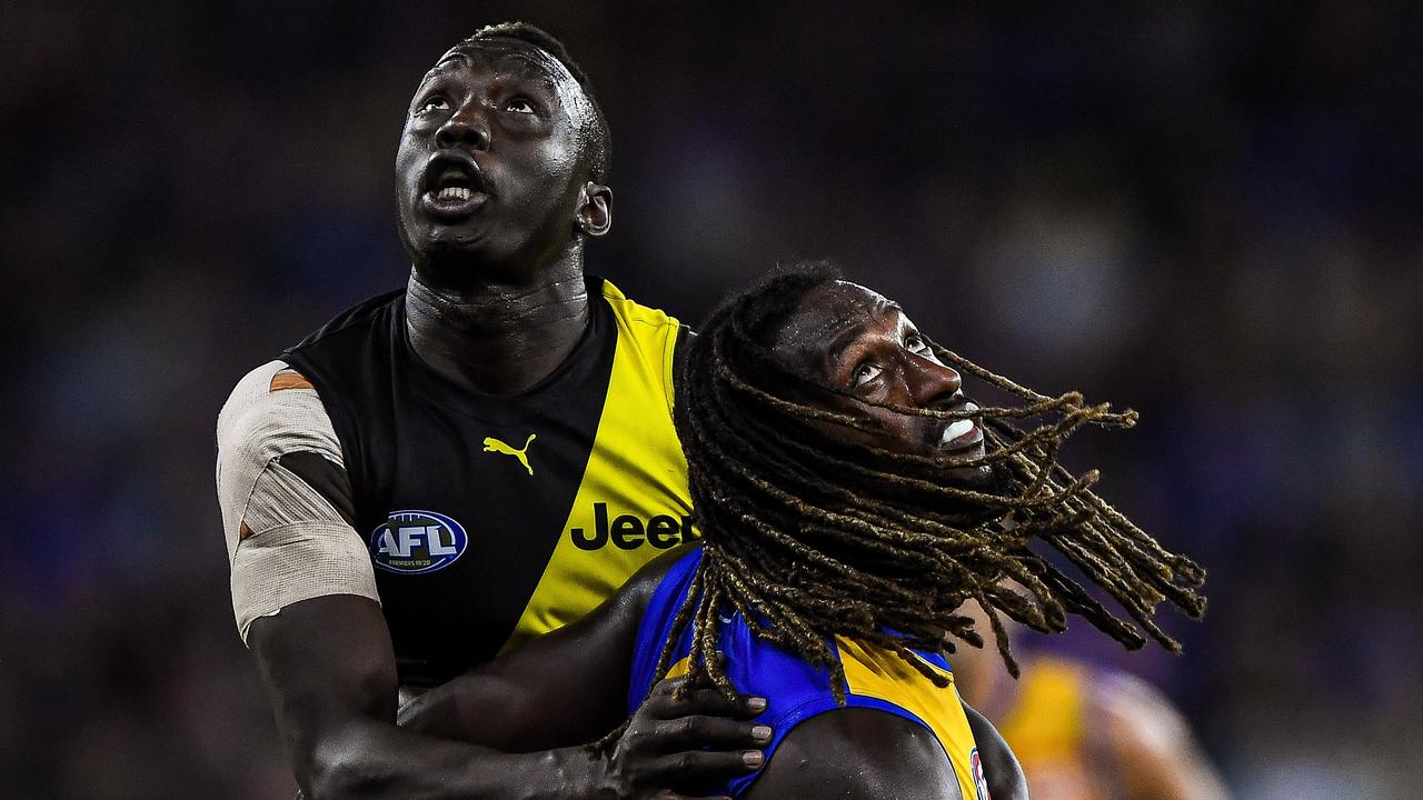 Richmond ruckman-forward Mabior Chol remains out of contract. Picture: Getty Images