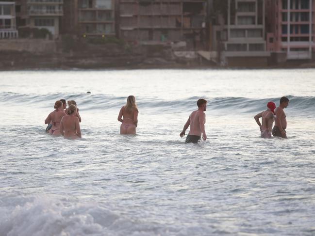 Early risers enjoyed a New Year’s Day dip at Bondi. Picture: NewsWire / Christian Gilles