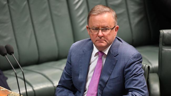 Leader of the Opposition Anthony Albanese pictured during Question Time in Canberra yesterday. Picture: AAP