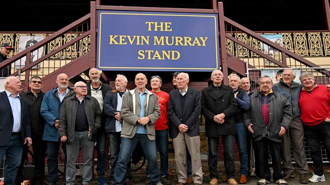 VAFA: Fitzroy legends help unveil the Kevin Murray Stand at Brunswick Street Oval. Picture: Andy Brownbill