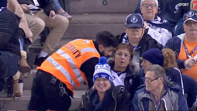 15/06/2019 Screengrab of Carlton vs Western Bulldogs AFL match in Melbourne.