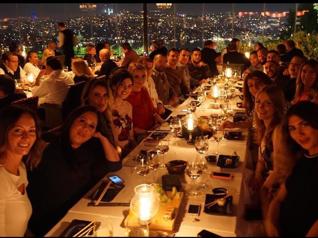 Hakan Ayik's wife Fleur Messelink posted this photo of a dinner attended by crime figures.