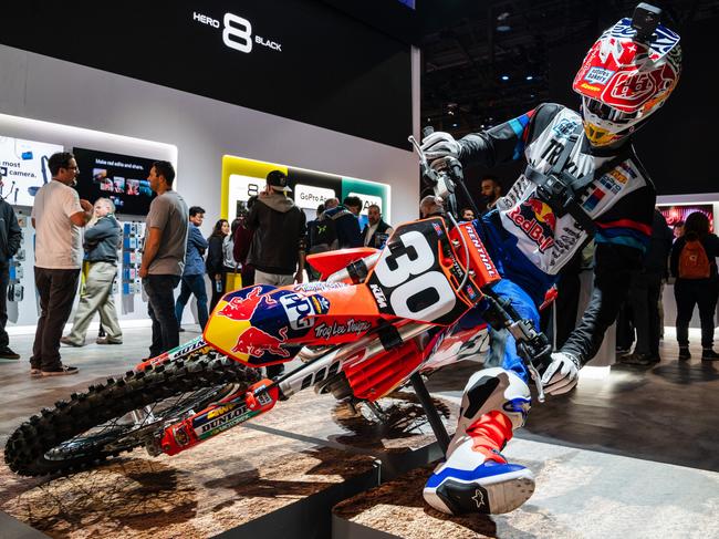 GoPro shows off its Hero8 Black camera and Mods at the Consumer Electronics Show (CES) 2020. Picture: Jennifer Dudley-Nicholson.