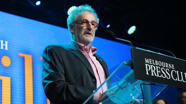 Former ABC radio broadcaster Jon Faine received the Melbourne Press Club's lifetime achievement award at the Quills this year.