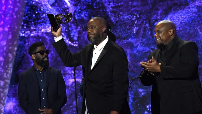 Robert Glasper accepts the award for Best R&amp;B Album yesterday. Picture: Valerie Macon/AFP