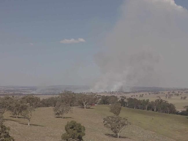 Local residents were warned it was too late to leave their homes as the fire raged on Monday afternoon. Picture: Facebook/Shaley Nash