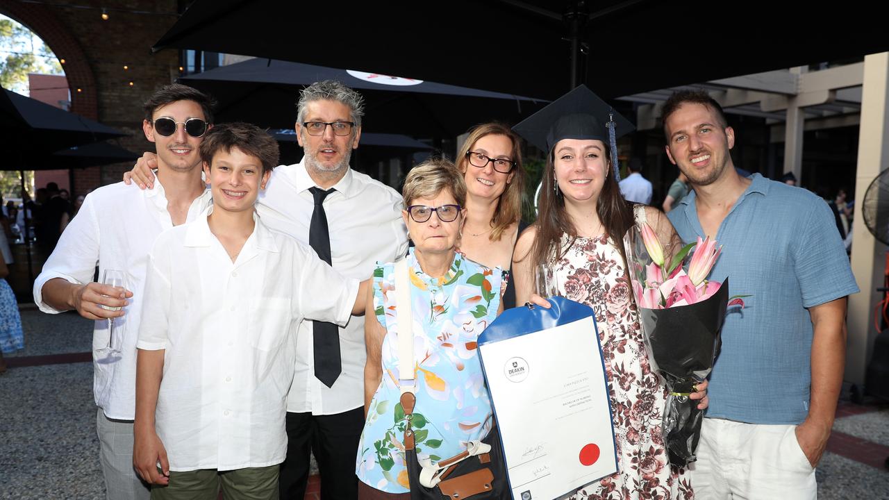 Manuel, Alex, and Nik Pizzolato, Alessia Martini, Nadia Salbego, graduate Gaia Pizzolato and Davide Rigon. Picture: Alan Barber