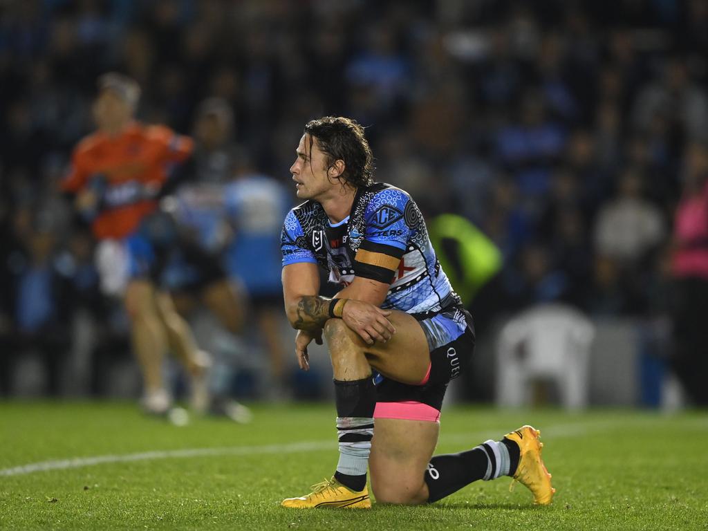 Nicho Hynes was ruled out at half time after suffering from calf tightness. Picture: NRL Imagery