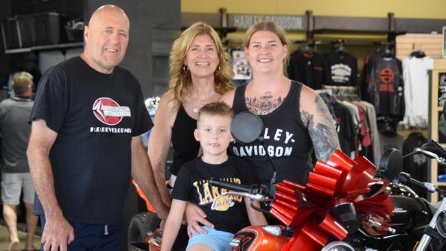 (L-R) Mark and Karen Phillips with Levi, 6, and Kristie Heaver