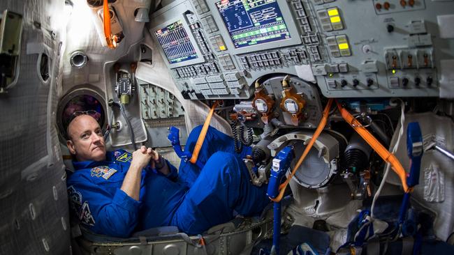 NASA Astronaut Scott Kelly trains inside a Soyuz simulator at the Gagarin Cosmonaut Training Center in Russia. Picture: NASA/Bill Ingalls