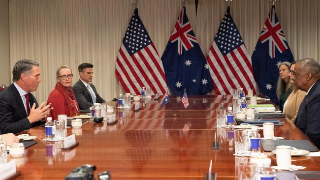 Richard Marles in a bilateral meeting with United States Secretary of Defense the Lloyd Austin in Washington.