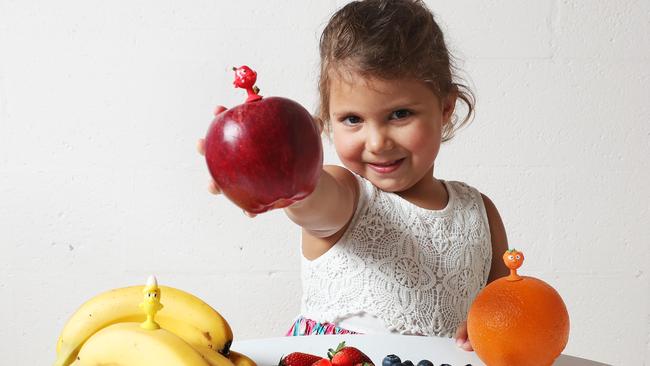 The Coles healthy eating campaign was popular last year with children like Milla Hickey-Naidoo. Picture: Nikki Davis-Jones
