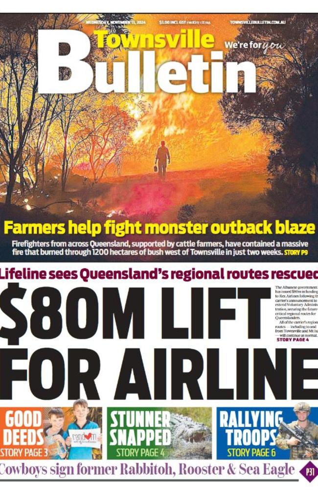 Townsville Bulletin 2024 front page