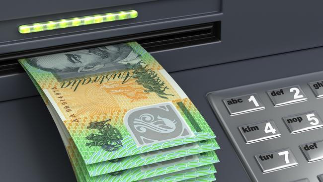 Withdrawal Australian Dollar From The ATM, money notes generic