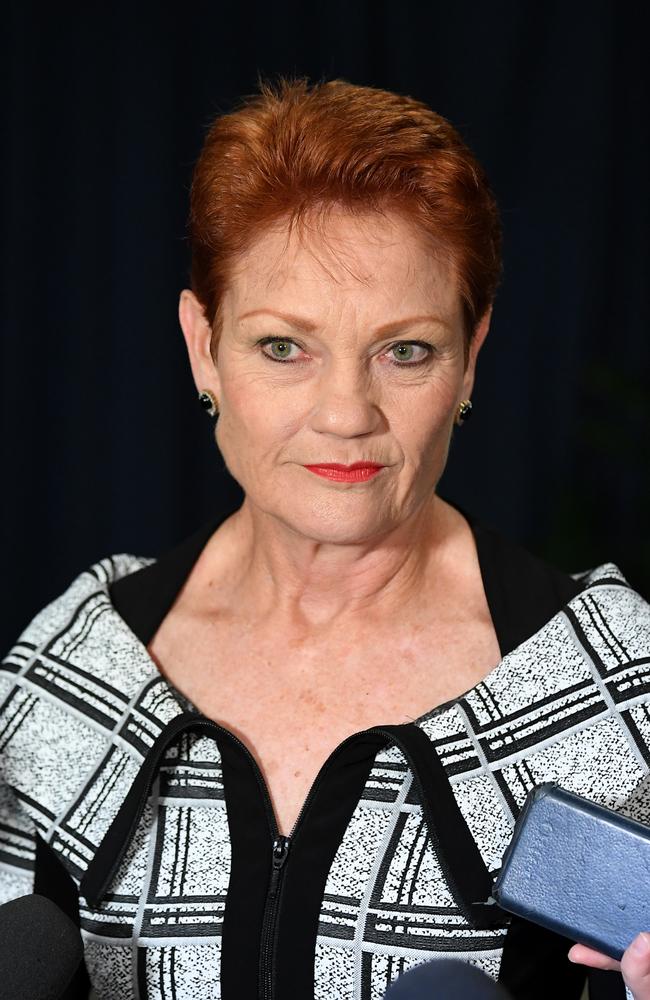 One Nation leader Pauline Hanson is doing some gardening while she waits for the rest of the votes to be counted. Picture: Joel Carrett/AAP