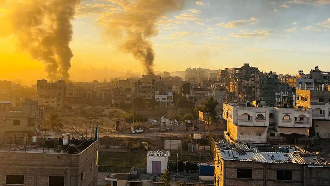 Smoke billows after Israeli strikes on Beit Lahia, in the northern Gaza Strip on October 22, 2024, amid the ongoing conflict between Israel and the Palestinian Hamas militant group. (Photo by AFP)