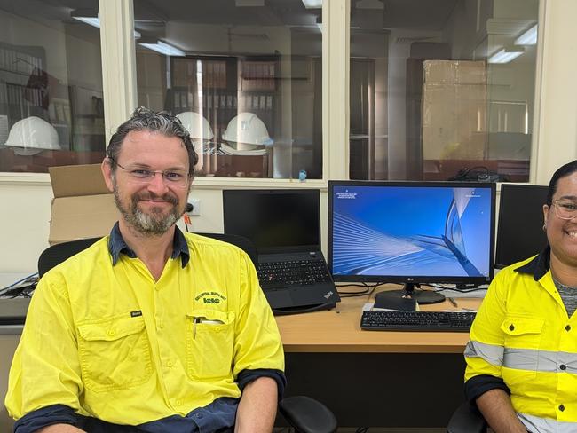 Jasmine Minniecon (right) joins Isis sugarmill, and It manager, I.T. Manager Marty Ryan. The Indigenous Scholarship program is led by the Port Curtis Coral Coast Group and gives young Indigenous professionals experience in their chosen field.