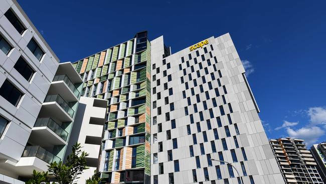 The Scape student housing accommodation building in Redfern is a 15-minute walk from the University of Sydney campus. Picture: NCA NewsWire/Bianca De Marchi