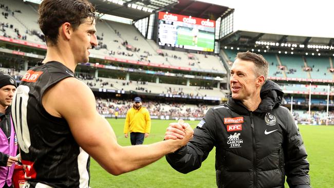 Scott Pendlebury and Craig McRae are sticking together. Picture: Robert Cianflone/Getty Images