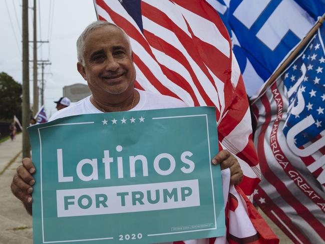 Ron Reyes, 66, a retired businessman outside the Hillsborough Community College – Dale Mabry Campus, where Democratic Presidential Nominee, Joe Biden, was speaking at a round table event with veterans. Picture: Angus Mordant for News Corp Australia