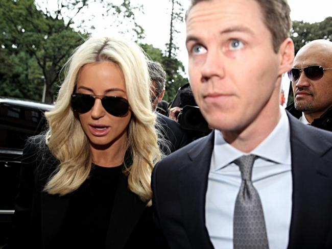 Roxy and her husband Oliver Curtis arriving at court for his sentencing last month.