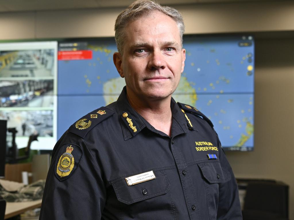 Border Force Commissioner Gavan Reynolds wants to ‘go digital’ and ditch the paper cards passengers now fill out to enter the country. Picture: Martin Ollman