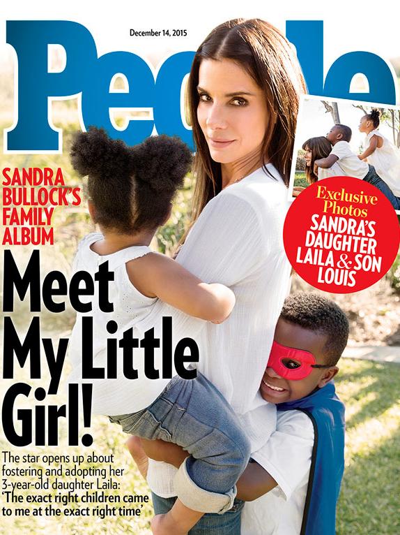 Sandra Bullock adopted Laila and Louis. Picture: People Magazine