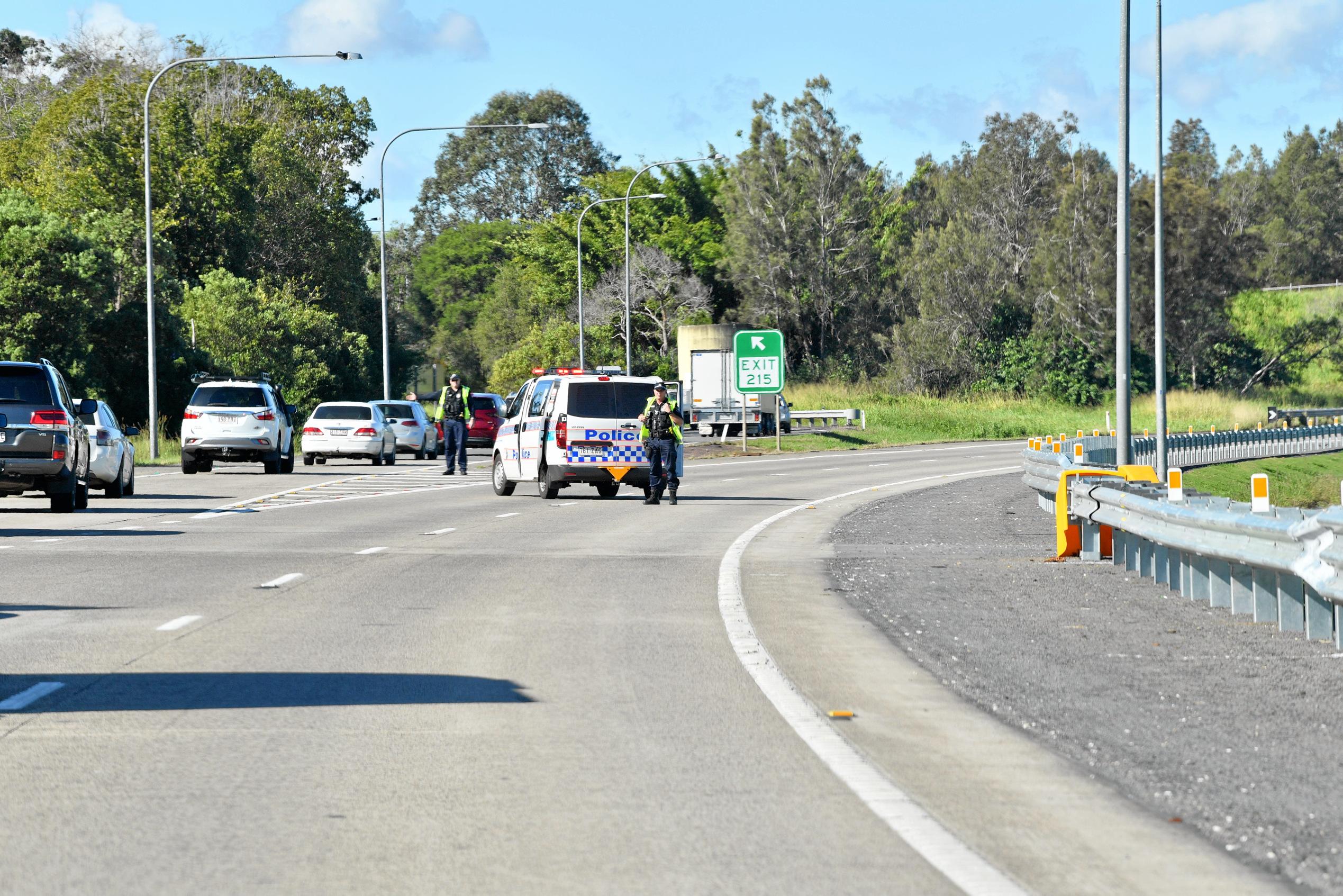 The police chased a car from north of Gympie and dozens of police apprehended a man near Parklands, just north of Nambour on the Bruce Highway. Traffic was stopped in both directions for several hours. All southbound traffic was diverted at Yandina.