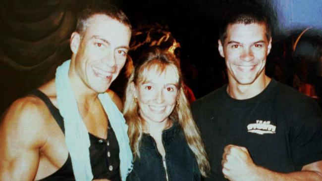 Alex Kuzelicki (R) body double for actor Jean Claude Van Damme (L) with unnamed woman on Gold Coast. Kuzelicki/Actor Damme/Actor Lookalike Van/Damme/Actor