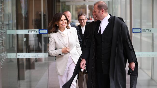 Lisa Wilkinson was all smiles as she left court on Wednesday. Picture: NCA NewsWire / Damian Shaw