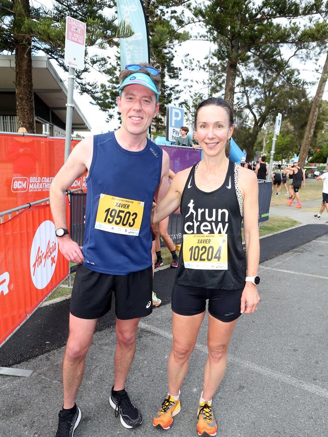Gold Coast Marathon 2023 ALEX CLARK and JOANNA DENT. 1 July 2023 Southport Picture by Richard Gosling