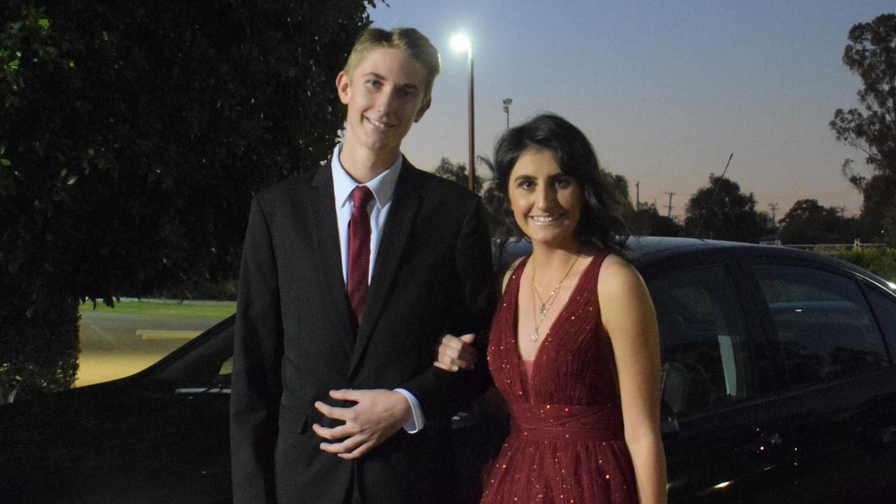 Joshua Nimmo and Felicity Stephen stunned on the red carpet at Our Lady of Southern Cross College's formal for 2023. Picture: Emily Devon