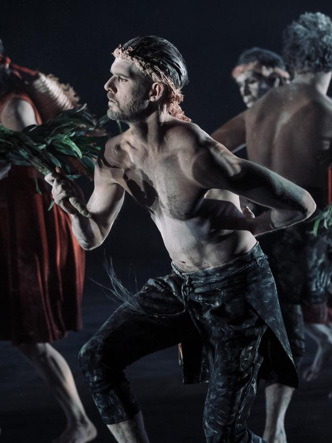 Daniel Riley in Bangarra’s 2017 production of Ngathu from Ones Country. Picture: Daniel Boud, supplied