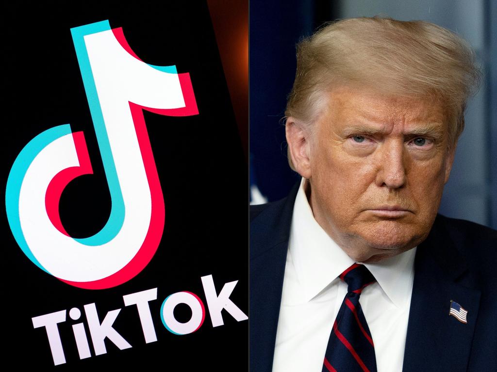 US President Donald Trump’s attempts to ban TikTok in the country have hit a snag as the social media app digs in its heels. Picture: Lionel Bonaventure and Jim Watson / AFP