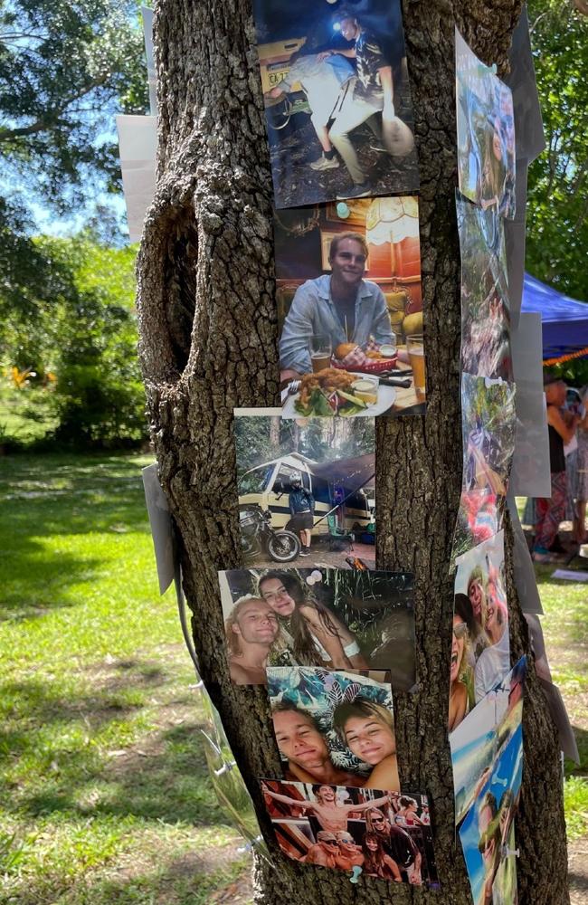 Family and friends gathered at the park opposite the Yum Yum Tree Cafe on River St, New Brighton, on December 12, 2022, to pay tribute to Jack Crittle who died after a car crash at Coffs Harbour. Picture: Savannah Pocock