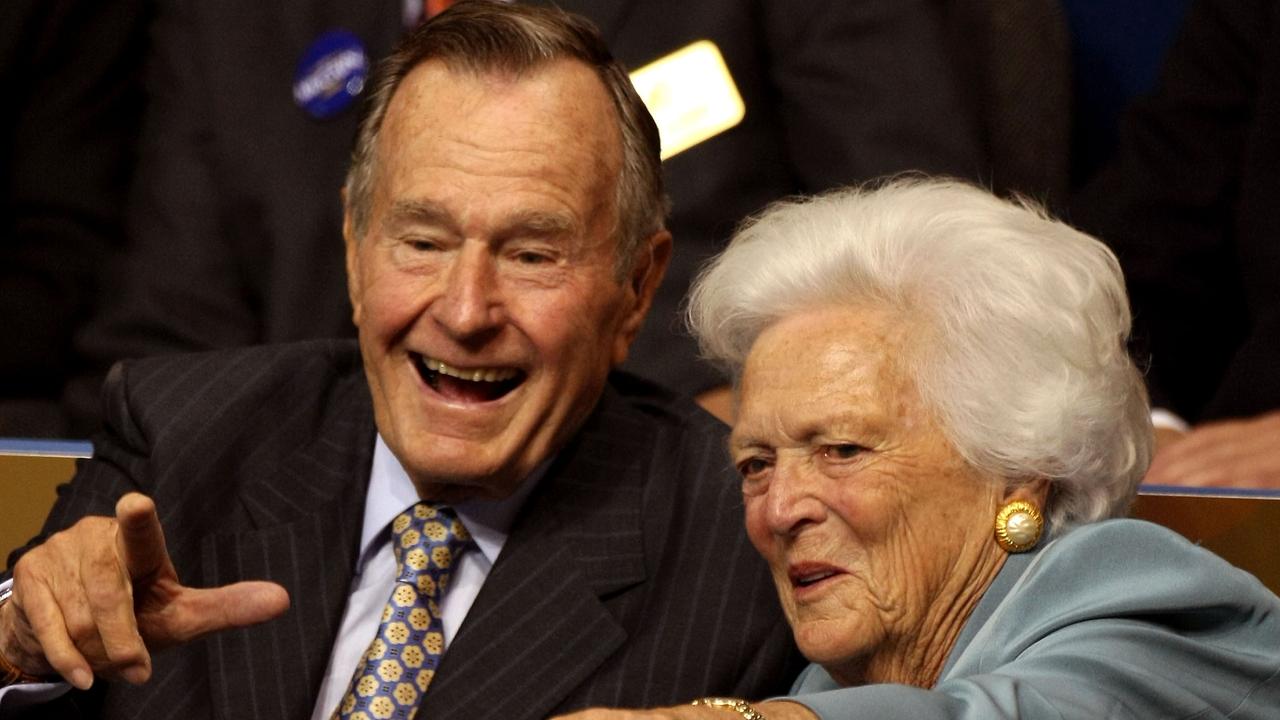 Former President George H.W. Bush (L) and former first lady Barbara Bush (R). Picture: AFP