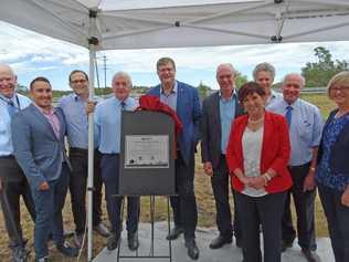 PROJECT COMPLETE: At the Boundary St upgrade opening are (from left) Mike Brady, Cr James O'Shea, David Janetzki, Cr Paul Antonio, Trevor Watts, Pat Weir, Cr Carol Taylor, Cr Mike Williams, Cr Chris Tait and Kym Murphy. 