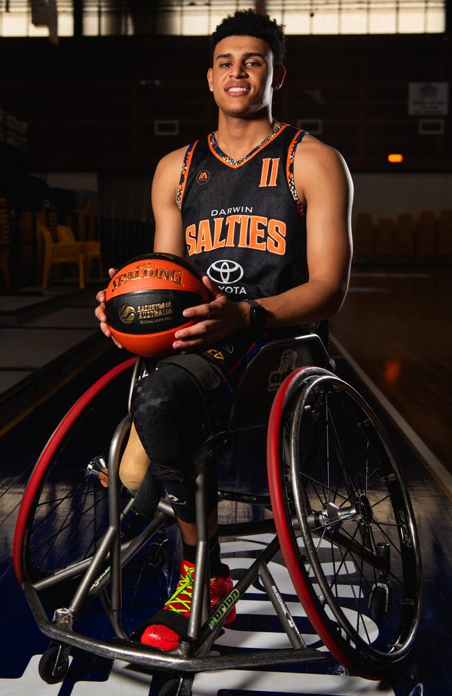 Jaylen Brown ahead of the Darwin Salties NWBL side's first home match of the 2024 season. Picture: Pema Tamang Pakhrin