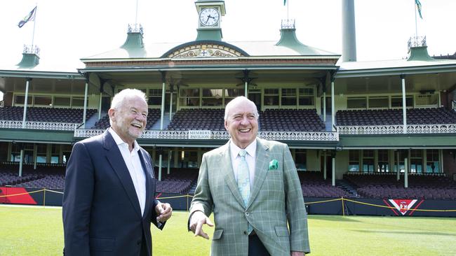 Alan Jones (right) with fellow SCG board member Tony Shepherd. Picture: John Feder/The Australian