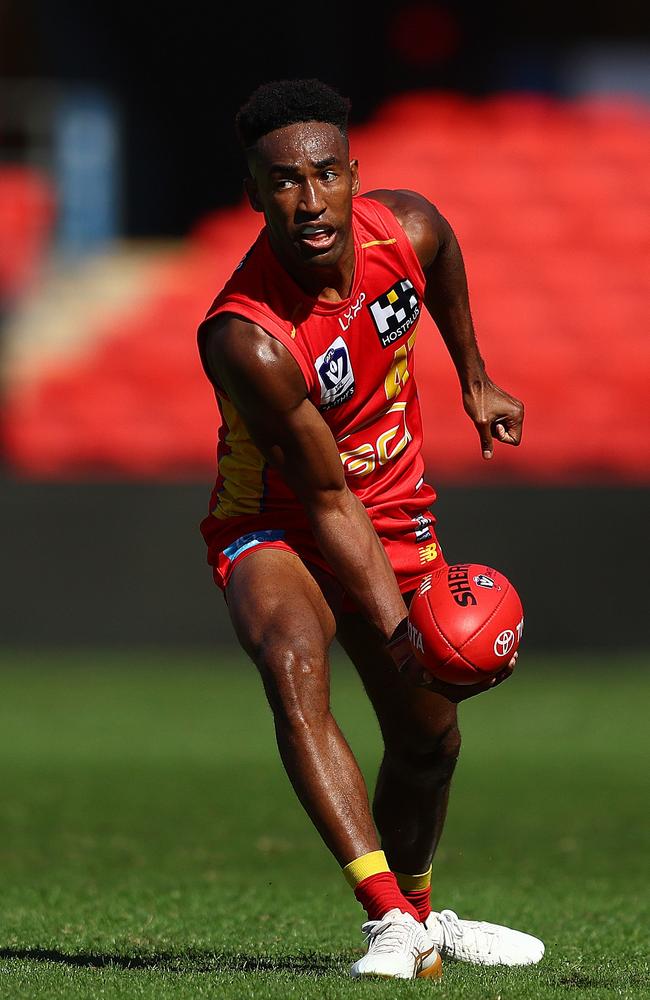 Hewago Paul Oea hasn’t been offered a new contract at the Suns. Picture: Chris Hyde/AFL Photos/via Getty Images.