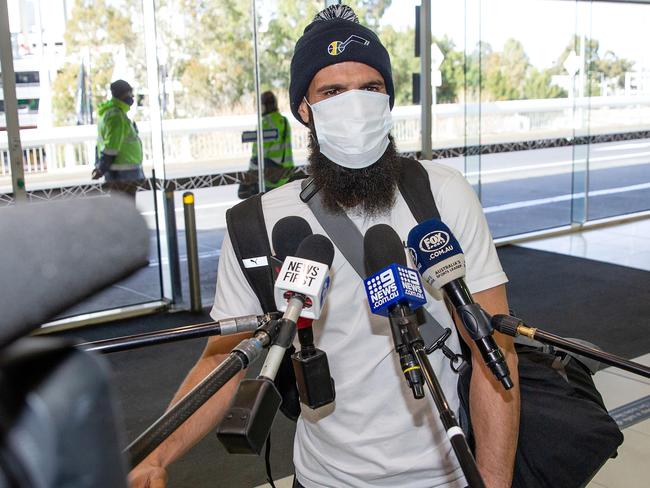 AFL players, their wives, girlfriends and families are headed too Queensland. Bachar Houli and family. Picture: Mark Stewart