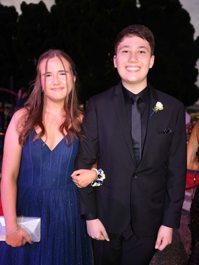 Emerson Wheaton and Jack Benson at the Emmanuel College class of 2025 formal at HOTA for Gold Coast at Large. Picture, Portia Large.
