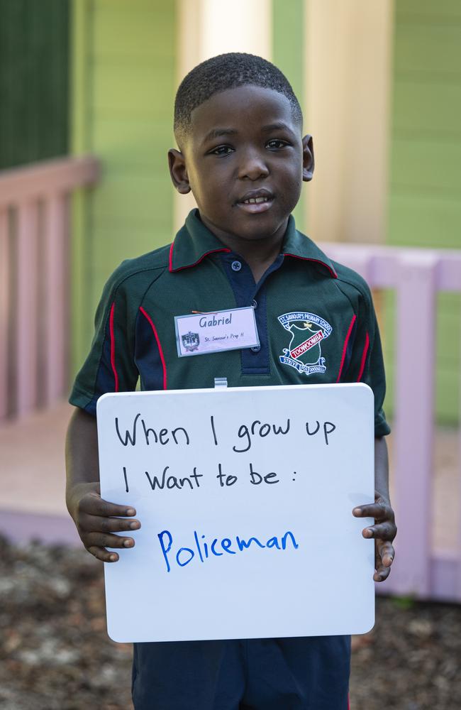 St Saviour's Primary School prep student Gabriel on the first day of school, Wednesday, January 29, 2025. Picture: Kevin Farmer