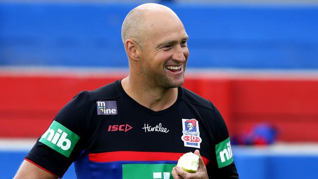 Knight's coach Nathan Brown at training in Newcastle. Picture by Peter Lorimer.