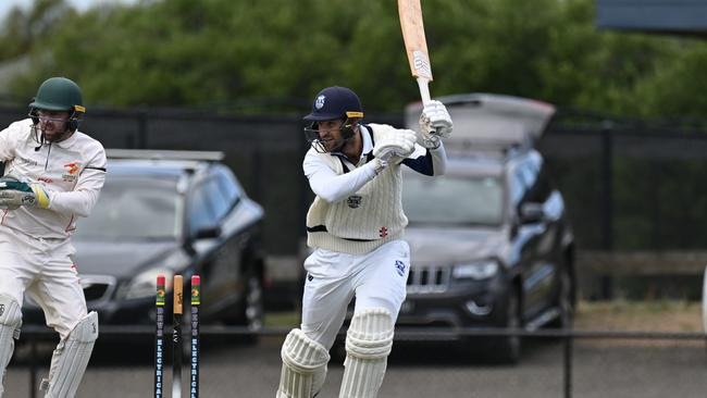Dan Weigl batting against Leopold. Picture: Wes Cusworth