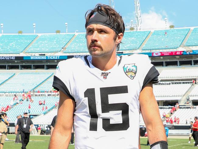 JACKSONVILLE, FLORIDA - SEPTEMBER 08: Gardner Minshew #15 of the Jacksonville Jaguars looks on after a game against the Kansas City Chiefs at TIAA Bank Field on September 08, 2019 in Jacksonville, Florida.   James Gilbert/Getty Images/AFP == FOR NEWSPAPERS, INTERNET, TELCOS & TELEVISION USE ONLY ==