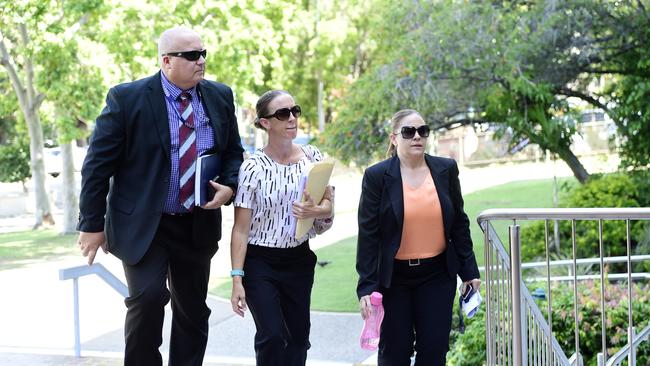 Detective Fred Starr, Forensic Officer Kirsty Griffiths, and Senior Constable Anita Pordage arrive to the courthouse.