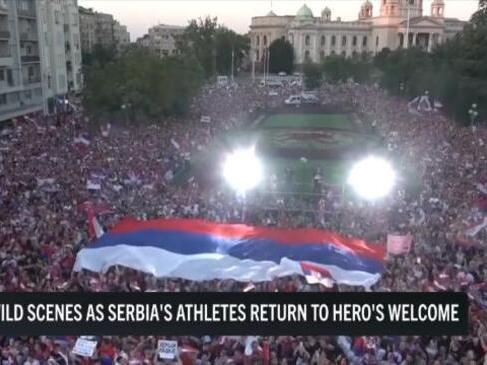 Serbian athletes, including Novak Djokovic, receive wild welcome home