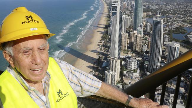 Harry Triguboff atop the 76-floor Ocean tower