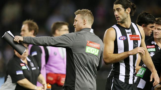 Nathan Buckley has a big asset in All-Australian ruckman Brodie Grundy. Pic: Michael Klein